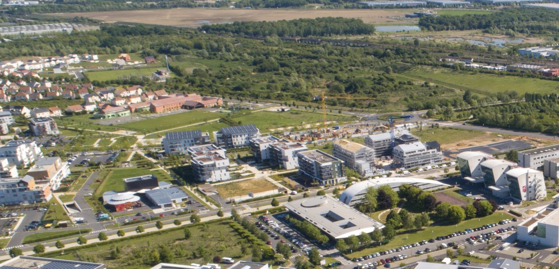 Vue aérienne Ecoquartier de l'Eau Vive à Lieusaint