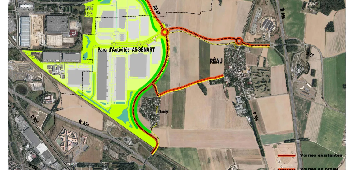plan présentant les voiries à réaliser et aménager