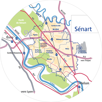 Carte des entreprises de Sénart